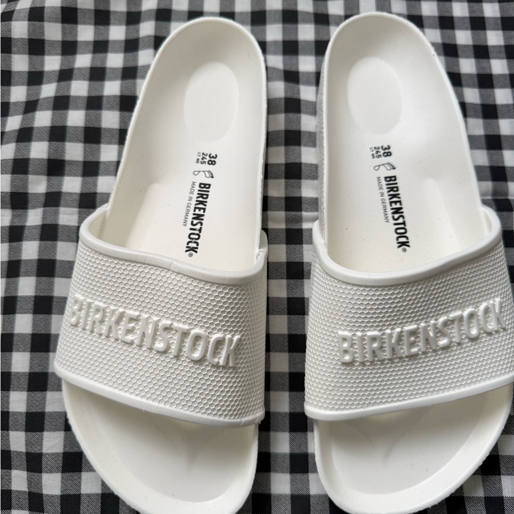 Birkenstock White Mesh Slide Sandals New never worn no box